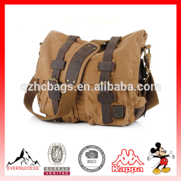 Gewachste Canvas Laptop Tasche Canvas Messenger Bag für Jugendliche